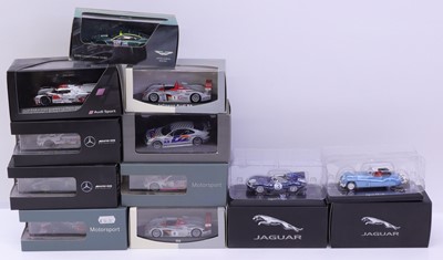Lot 1984 - A box containing Jaguar, Mercedes, Audi, and...