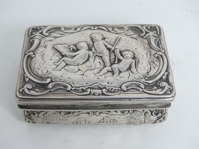 Lot 281 - A late 19th century Dutch white metal tobacco...