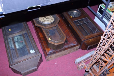Lot 1554 - Four various drop trunk wall clocks (a/f)