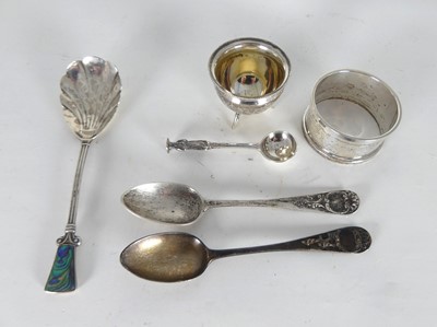 Lot 288 - An early 20th century white metal spoon,...