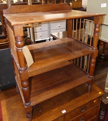 Lot 1236 - A circa 1900 ledgeback three-tier whatnot,...
