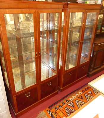Lot 1245 - A pair of contemporary yew effect double door...