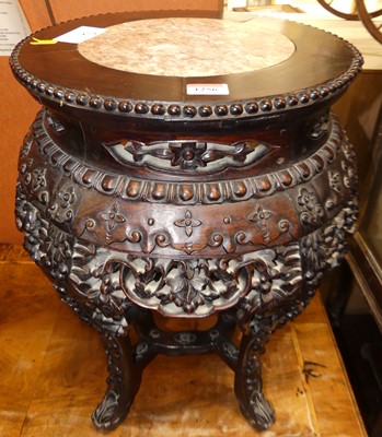 Lot 1256 - An early 20th century Chinese "rosewood" and...