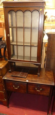 Lot 1258 - A 19th century mahogany two-drawer side table,...