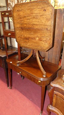 Lot 1259 - A 19th century mahogany D-shaped fold-over...