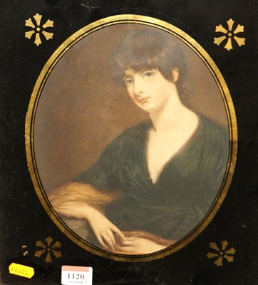 Lot 1120 - A matched pair of Victorian reverse portrait...