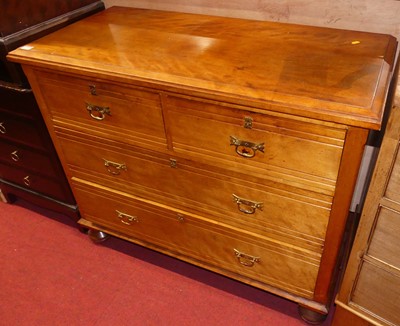 Lot 1271 - An Edwardian satin walnut square front chest...
