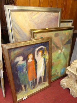 Lot 1145 - Judy Willoughby (b.1949) - Shadow garden, oil...