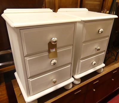 Lot 1277 - A pair of modern and later white painted pine...