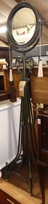 Lot 1278 - A green painted metal circular shaving mirror...