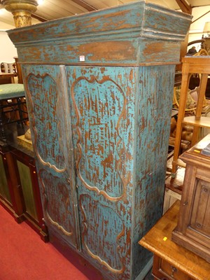 Lot 1286 - An Eastern painted hardwood double door...