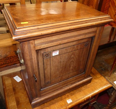 Lot 1288 - An Edwardian walnut smoker's cabinet, having a...