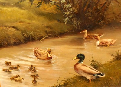 Lot 1158 - N.A. Syson - The duck pond, oil on panel,...