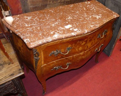 Lot 1294 - A provincial French walnut, inlaid and gilt...