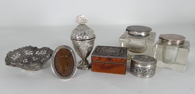 Lot 290 - An early 20th century walnut stamp box, of...