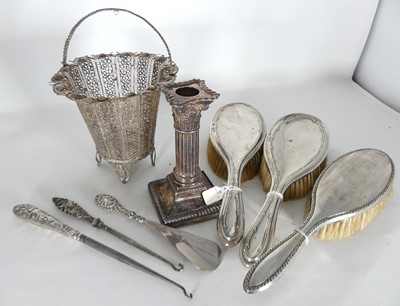 Lot 302 - A silver table candlestick, having a removable...