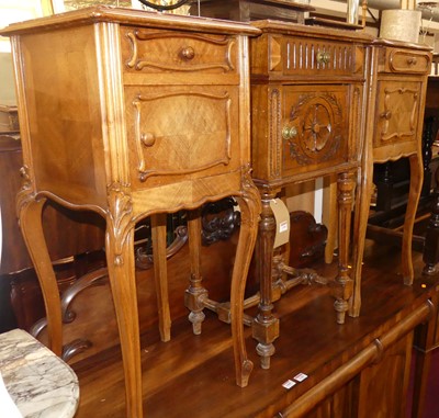 Lot 1308 - A pair of circa 1900 French provincial walnut...
