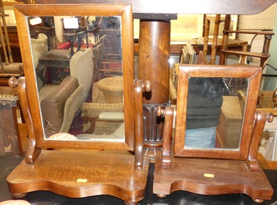Lot 1313 - Two small Victorian mahogany swing toilet mirrors