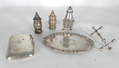 Lot 303 - A George V silver pocket cigarette case, of...