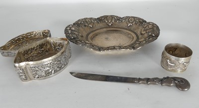 Lot 308 - A circa 1900 continental white metal bonbon...