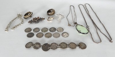 Lot 310 - A facet cut hardstone gem-set pendant, of pear...