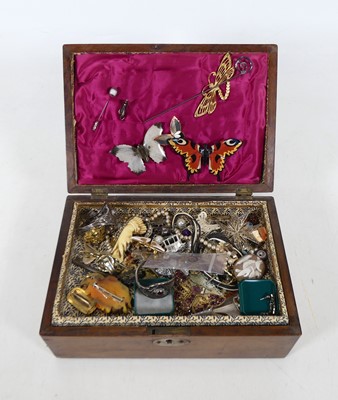 Lot 312 - A Victorian rosewood work box, containing a...