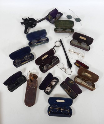 Lot 390 - A pair of faux tortoiseshell lorgnettes;...