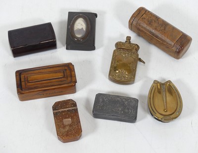 Lot 394 - A novelty brass mounted vesta in the form of a...