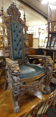 Lot 1338 - An imposing floral relief carved and pierced...