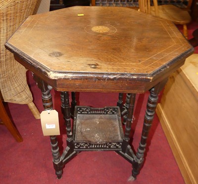 Lot 1190 - An Edwardian rosewood and inlaid octagonal two-...