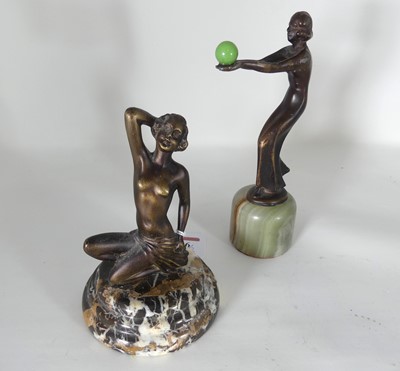 Lot 426 - A reproduction Art Deco style bronzed metal...
