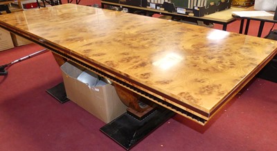 Lot 1465 - An Art Deco style burr walnut, ebonised and...