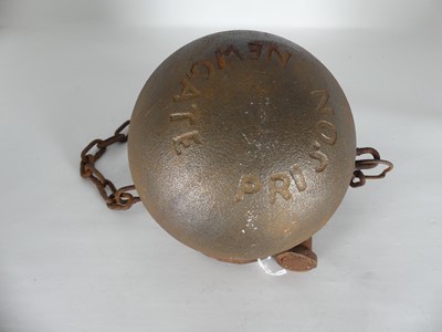 Lot 440 - A reproduction metal ball and chain