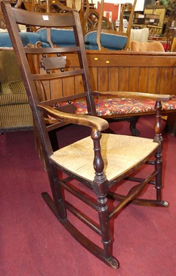 Lot 1375 - An East Anglian bar and ladder back elm and...