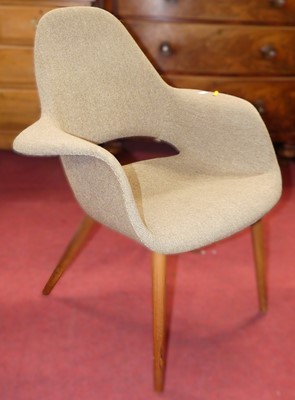 Lot 1379 - A contemporary cloth fabric upholstered easy...