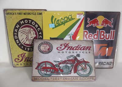 Lot 477 - A group of four reproduction printed metal...