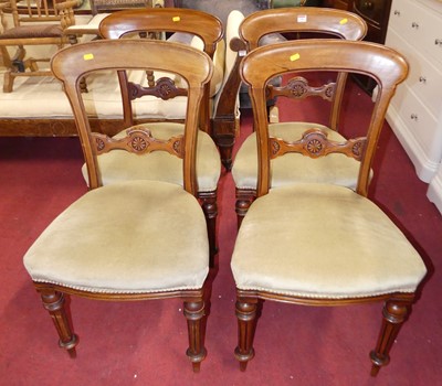 Lot 1391 - A set of four mid-Victorian mahogany balloon...