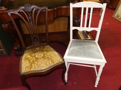 Lot 1396 - An Edwardian mahogany single bedroom chair,...