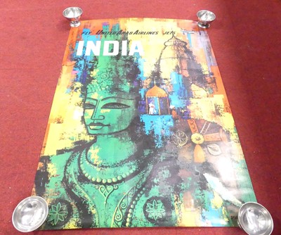 Lot 487 - A vintage United Arab Airlines Indian travel...