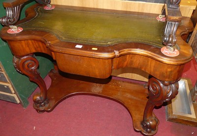Lot 1400 - A mid-Victorian mahogany serpentine front and...