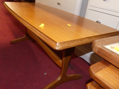 Lot 1402 - A 1960s G-Plan teak and tile top inset nest of...