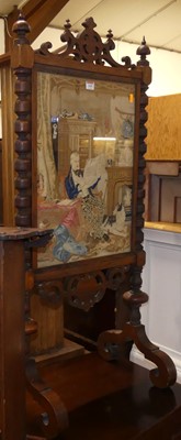 Lot 1405 - A Victorian rosewood and walnut and needlework...