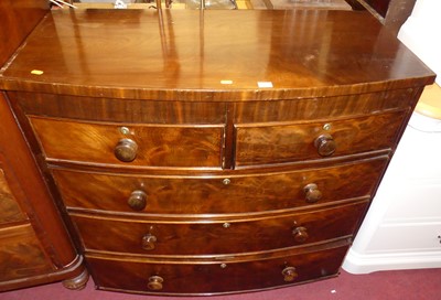 Lot 1406 - A mid-19th century mahogany and flame mahogany...