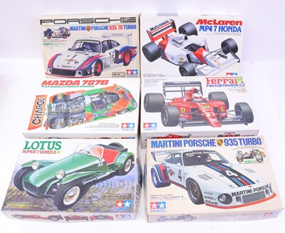 Lot 1677 - A Tamiya 1/20 and 1/24 scale group of six...