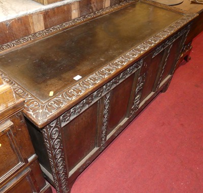 Lot 1448 - An 18th century and later floral relief carved...