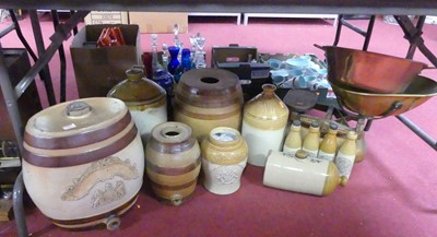 Lot 536 - A collection of stoneware jars and flagons, to...