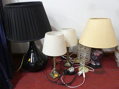Lot 544 - A collection of six various table lamps
