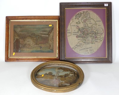 Lot 546 - An early 20th century embroidered map of...