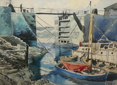 Lot 1169 - An early 20th century continental harbour...