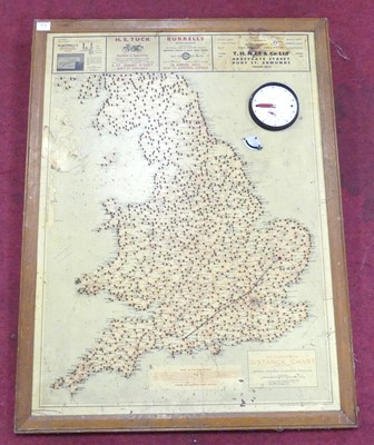 Lot 574 - A mid 20th century Geographia Distance Chart,...